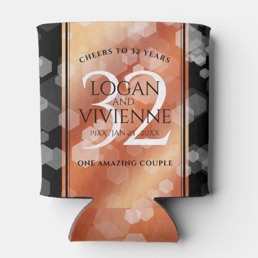 Elegant 32e Bronze Wedding Jubileum Blikjeskoeler (Achterkant)