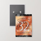 Elegant 32e Bronze Wedding Jubileum Button (Voorkant / Achterkant)