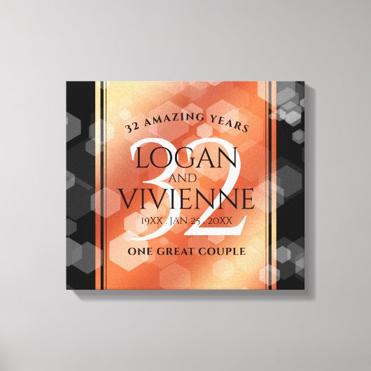 Elegant 32e Bronze Wedding Jubileum Canvas Afdruk (Voorkant)