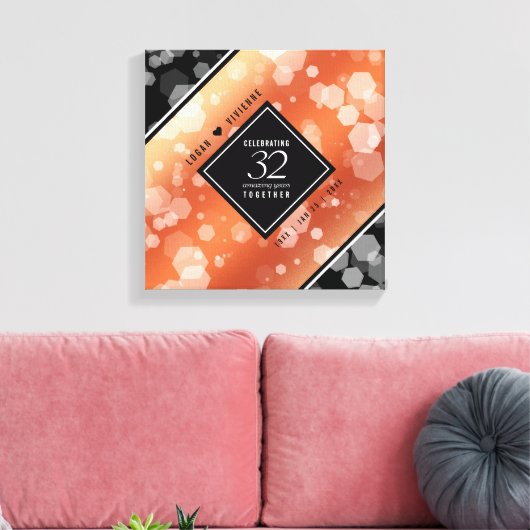 Elegant 32e Bronze Wedding Jubileum Canvas Afdruk (Insitu (Woonkamer))