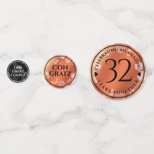 Elegant 32e Bronze Wedding Jubileum Confetti (Voorkanten)