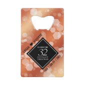 Elegant 32e Bronze Wedding Jubileum Creditkaart Flessenopener (Voorkant)