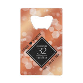 Elegant 32e Bronze Wedding Jubileum Creditkaart Flessenopener (Achterkant)