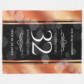 Elegant 32e Bronze Wedding Jubileum Fleece Deken (Voorkant (Horizontaal))