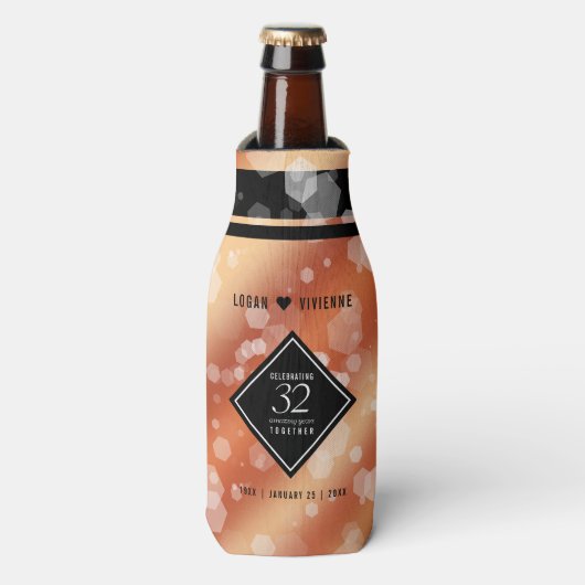 Elegant 32e Bronze Wedding Jubileum Flesjeskoeler (Fles Voorkant)