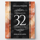 Elegant 32e Bronze Wedding Jubileum Fotoplaat (Voorkant)