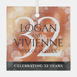 Elegant 32e Bronze Wedding Jubileum Glas Ornament