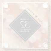 Elegant 32e Bronze Wedding Jubileum Glazen Onderzetter (Achterkant)