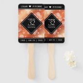 Elegant 32e Bronze Wedding Jubileum Handwaaier (Voorkant en achterkant)