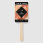 Elegant 32e Bronze Wedding Jubileum Handwaaier (Achterkant)