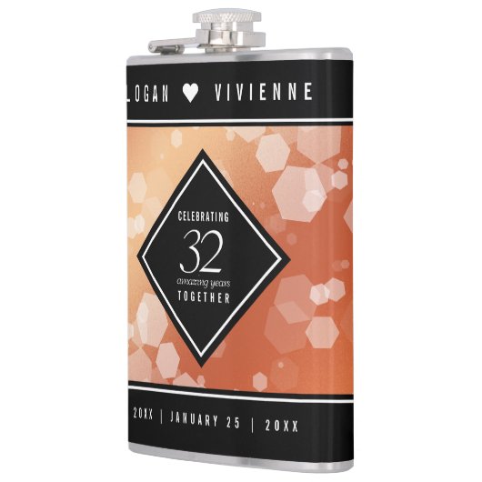 Elegant 32e Bronze Wedding Jubileum Heupfles (Links)