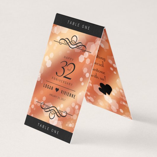 Elegant 32e Bronze Wedding Jubileum Kaart (Voorkant)