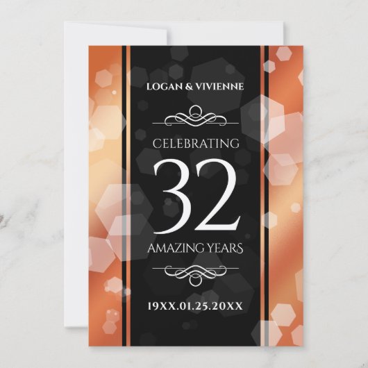 Elegant 32e Bronze Wedding Jubileum Kaart (Voorkant)