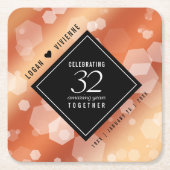 Elegant 32e Bronze Wedding Jubileum Kartonnen Onderzetters (Voorkant)