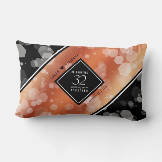 Elegant 32e Bronze Wedding Jubileum Kussen (Achterkant)