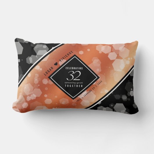 Elegant 32e Bronze Wedding Jubileum Kussen (Voorkant)