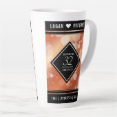 Elegant 32e Bronze Wedding Jubileum Latte Mok (Rechterhoek)