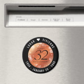 Elegant 32e Bronze Wedding Jubileum Magneet (Insitu (Vaatwasser))