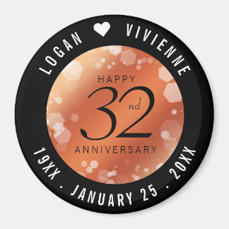 Elegant 32e Bronze Wedding Jubileum Magneet