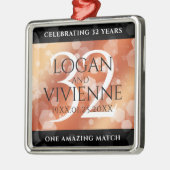 Elegant 32e Bronze Wedding Jubileum Metalen Ornament (Links)