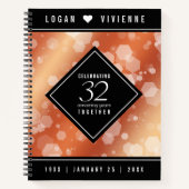 Elegant 32e Bronze Wedding Jubileum Notitieboek (Voorkant)