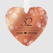 Elegant 32e Bronze Wedding Jubileum Ornament (achterkant)