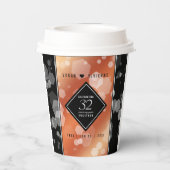 Elegant 32e Bronze Wedding Jubileum Papieren Bekers (Achterkant)