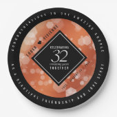 Elegant 32e Bronze Wedding Jubileum Papieren Bordje (Voorkant)