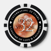 Elegant 32e Bronze Wedding Jubileum Poker Chips (Voorkant)