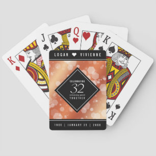 Elegant 32e Bronze Wedding Jubileum Pokerkaarten