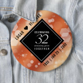 Elegant 32e Bronze Wedding Jubileum Ronde Button 6,0 Cm (In situ)