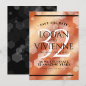 Elegant 32e Bronze Wedding Jubileum Save The Date (Voorkant / Achterkant)