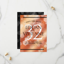 Elegant 32e Bronze Wedding Jubileum Save The Date