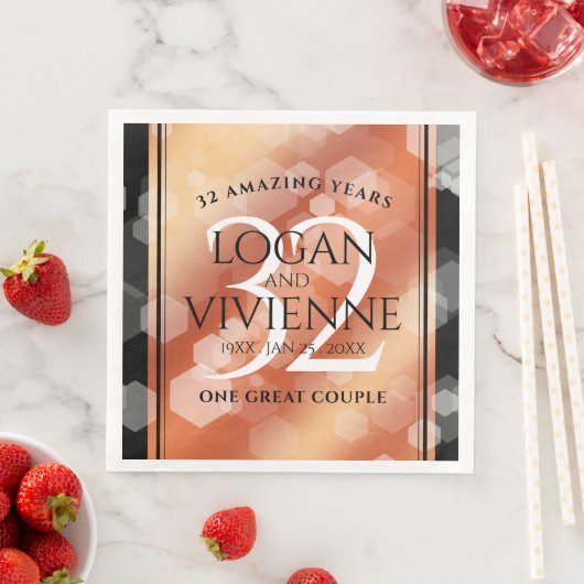 Elegant 32e Bronze Wedding Jubileum Servet (Insitu)