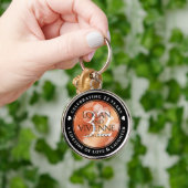 Elegant 32e Bronze Wedding Jubileum Sleutelhanger (Hand)