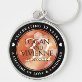 Elegant 32e Bronze Wedding Jubileum Sleutelhanger (Voorkant)