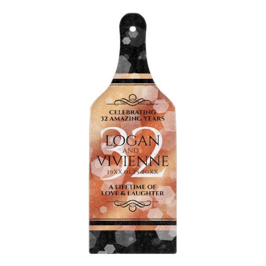 Elegant 32e Bronze Wedding Jubileum Snijplank (Voorkant)