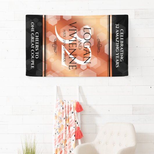 Elegant 32e Bronze Wedding Jubileum Spandoek (Insitu)