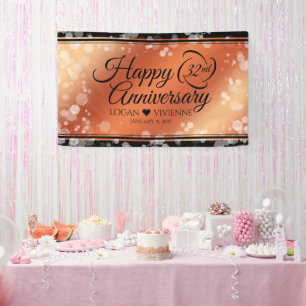 Elegant 32e Bronze Wedding Jubileum Spandoek