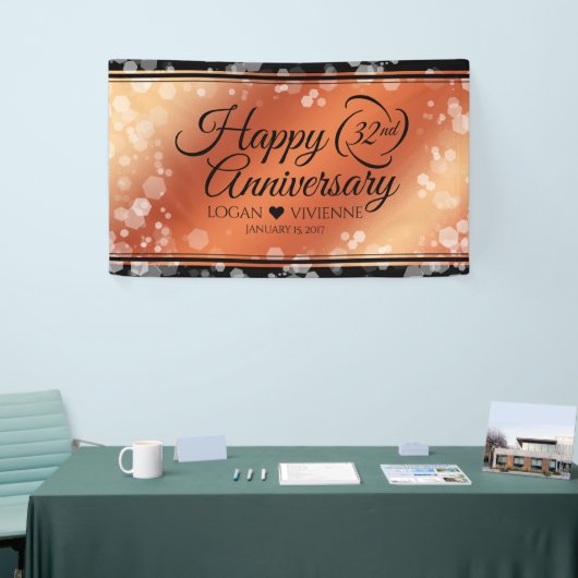 Elegant 32e Bronze Wedding Jubileum Spandoek (Beurs)