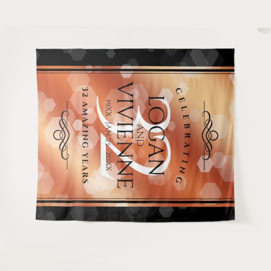 Elegant 32e Bronze Wedding Jubileum Wandkleed (Voorkant (horizontaal))