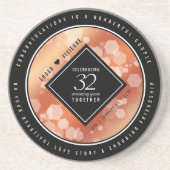 Elegant 32e Bronze Wedding Jubileum Zandsteen Onderzetter (Voorkant)