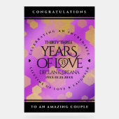 Elegant 33rd Amethyst Wedding Jubileum Acryl Bord (Voorkant)