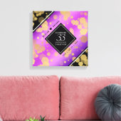 Elegant 33rd Amethyst Wedding Jubileum Canvas Afdruk (Insitu (Woonkamer))