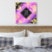 Elegant 33rd Amethyst Wedding Jubileum Canvas Afdruk (Insitu (Slaapkamer))