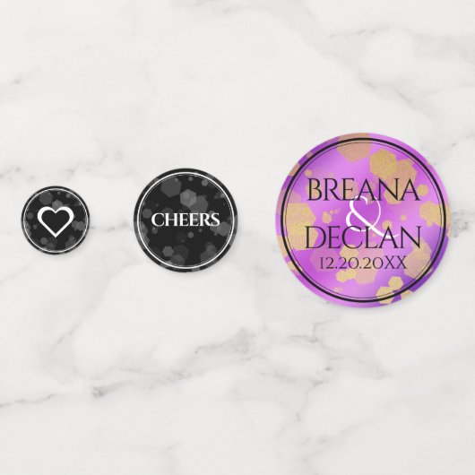 Elegant 33rd Amethyst Wedding Jubileum Confetti (Achterkanten)