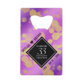 Elegant 33rd Amethyst Wedding Jubileum Creditkaart Flessenopener (Voorkant)