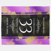 Elegant 33rd Amethyst Wedding Jubileum Fleece Deken (Voorkant (Horizontaal))
