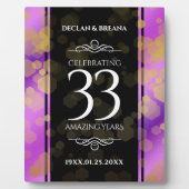 Elegant 33rd Amethyst Wedding Jubileum Fotoplaat (Voorkant)