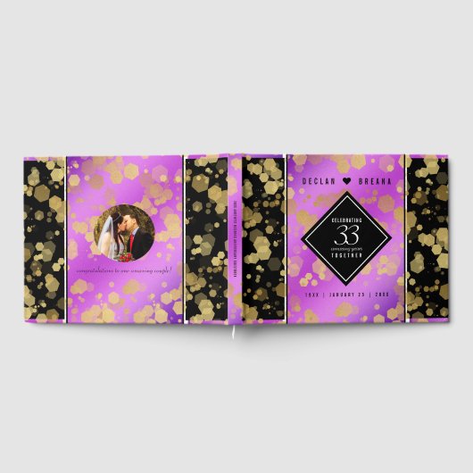 Elegant 33rd Amethyst Wedding Jubileum Gastenboek (Volledig)